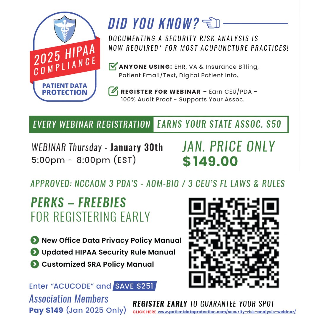 thefsoma's tweet photo. Support FSOMA while staying up to date on HIPAA Compliance
Live Webinar on Thursday, January 30, 2025

RSVP:
https://t.co/vQSwrqLhu0 https://t.co/IYCYvwNUDv