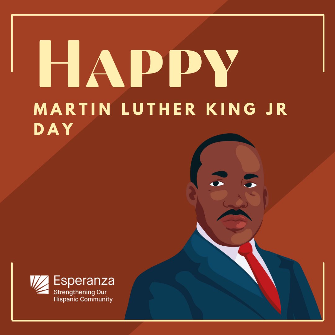 🕊️ Today, we honor Dr. Martin Luther King Jr.’s legacy of justice, equality, and service.
"Life's most persistent and urgent question is, 'What are you doing for others?'" – MLK

#MLKDay #Esperanza #CommunityEmpowerment