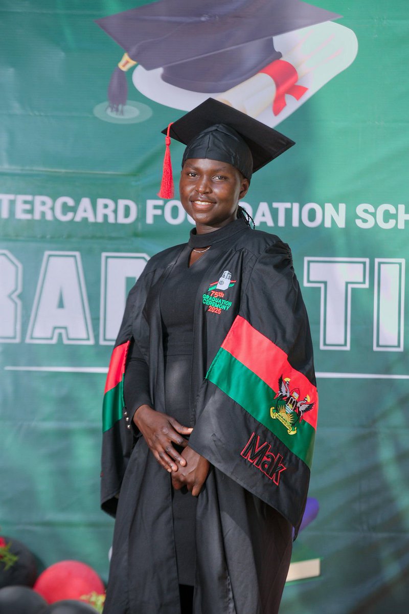 MCFMakerere's tweet photo. Congratulations to Ms. Gloria Akwia(@AkwiaG30621), our #Mak75thGrad Scholar Alumna, who graduated with a Bachelor of Arts with Education of @Makerere. https://t.co/JOuxwXGXSg