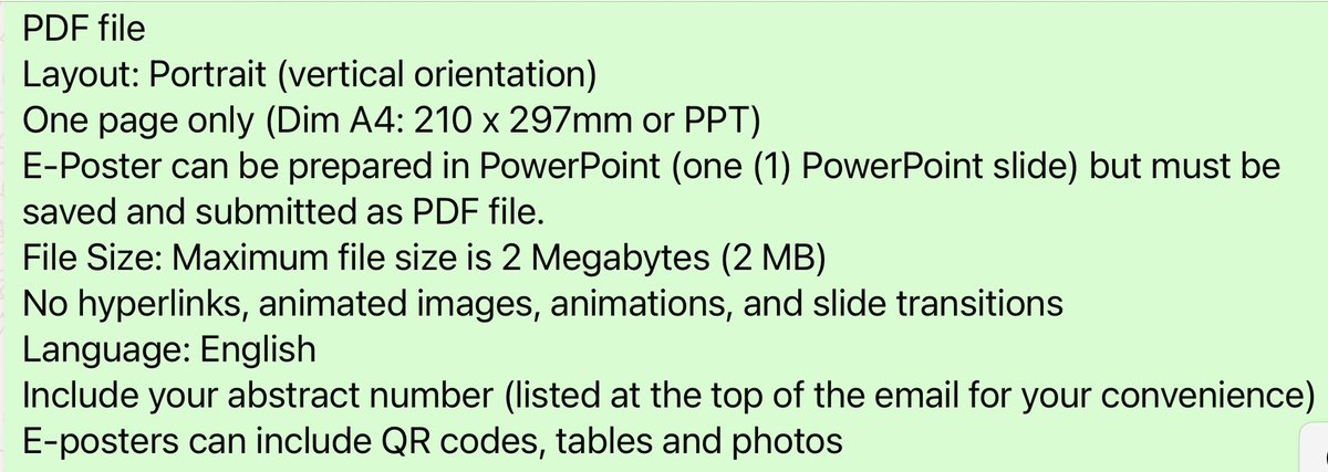 #ISNWCN World Congress of Nephrology 
​E-Poster Submission Deadline
Please prepare &amp; upload your E-Poster no later than Jan 23, 2025 11.59PM CET.
After this date, you will no longer be able to upload your E-poster &amp; it will not be displayed &amp; accessible on the congress website.