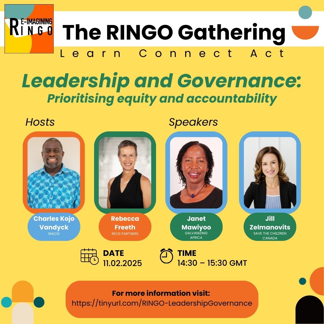 West Africa Civil Society Institute (WACSI) (@wacsi) on Twitter photo How can leadership and governance drive power shifts in the INGO sector?
Join the Leadership and Governance session at the RINGO Gathering: Learn, Connect, Act!
Tuesday, 11th February
14:30 - 15:30 GMT 
 English | French | Spanish
 lnkd.in/guHnN_GJ How can leadership and governance drive power shifts in the INGO sector?
Join the Leadership and Governance session at the RINGO Gathering: Learn, Connect, Act!
Tuesday, 11th February
14:30 - 15:30 GMT 
 English | French | Spanish
 lnkd.in/guHnN_GJ