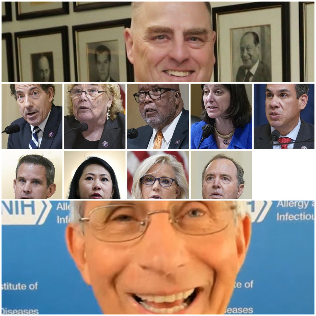 ShadowofEzra's tweet photo. On his final day in office, Joe Biden issued pardons for Dr. Anthony Fauci, General Mark Milley, and the entire January 6th committee.

Dr. Fauci, accused of causing millions of deaths through biological warfare. 

General Milley, who allegedly committed treason by sharing intel with China.

The January 6th committee is accused of fabricating evidence to imprison Americans while destroying real evidence that exposed their corruption.