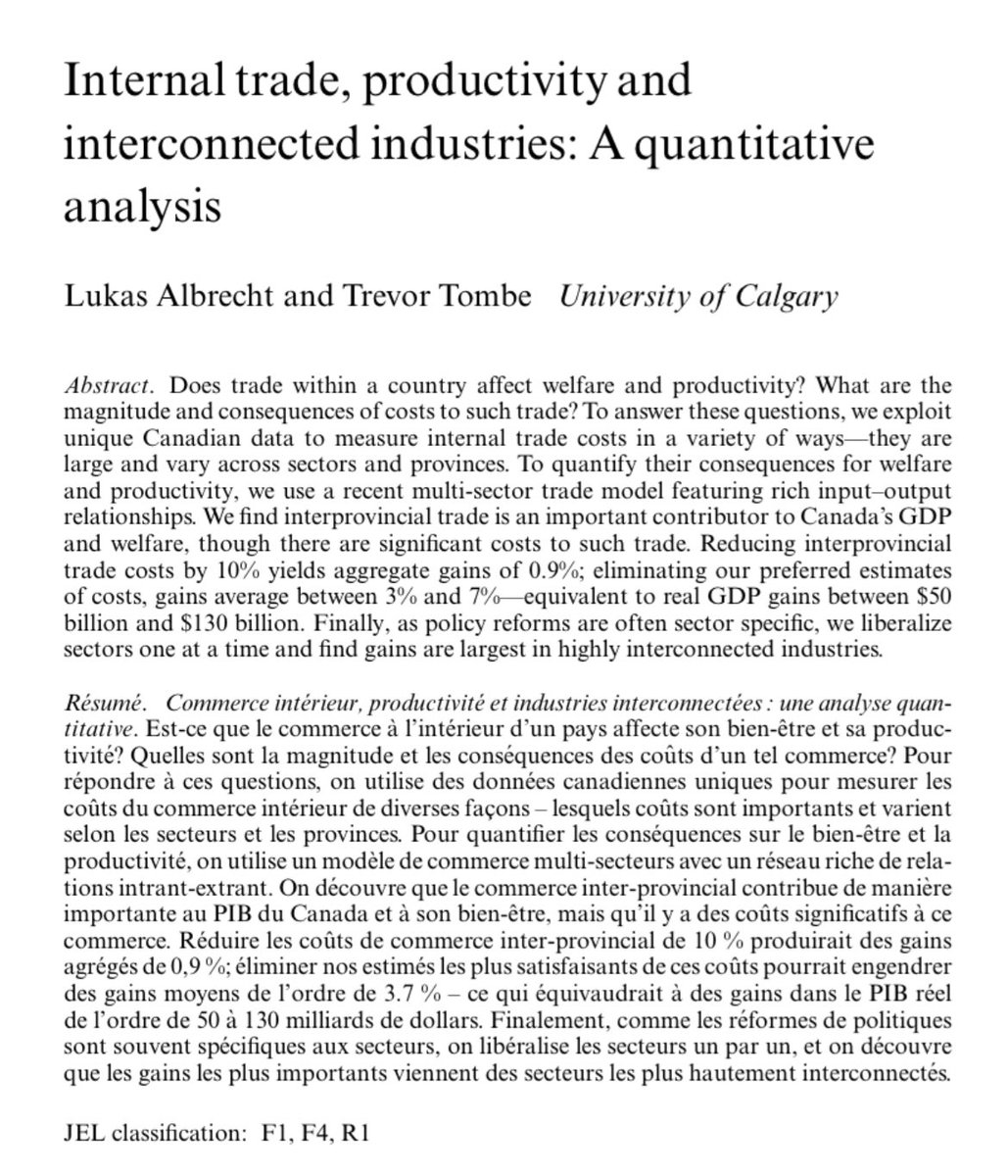Les barrières au commerce interprovincial rendent parfois plus facile de vendre aux États-Unis qu’à une autre province. Les réduire pourrait augmenter la prospérité canadienne de plus de 2700 $ par personne.