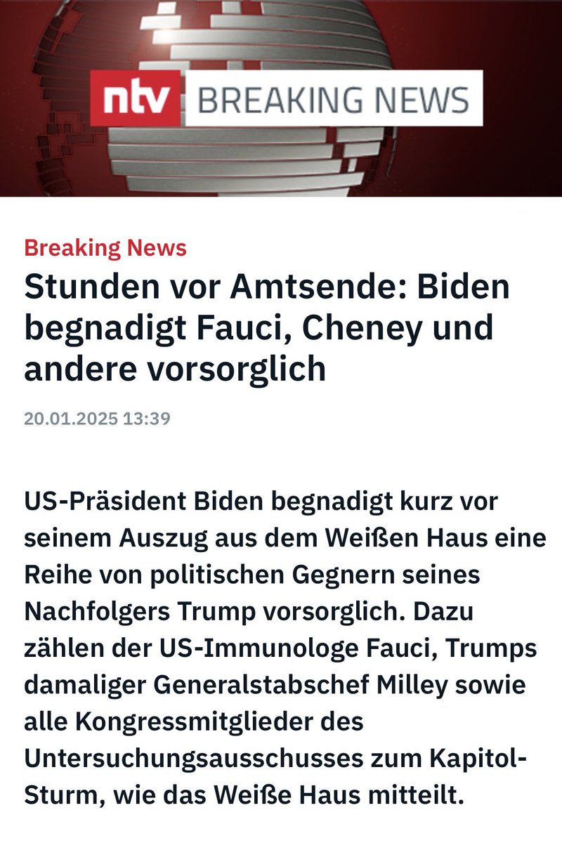 Unglaublich! Joe Biden beendet seine Amtszeit so dreckig, wie sie die ganze Zeit über war. Fauci &amp; viele andere werden begnadigt.
