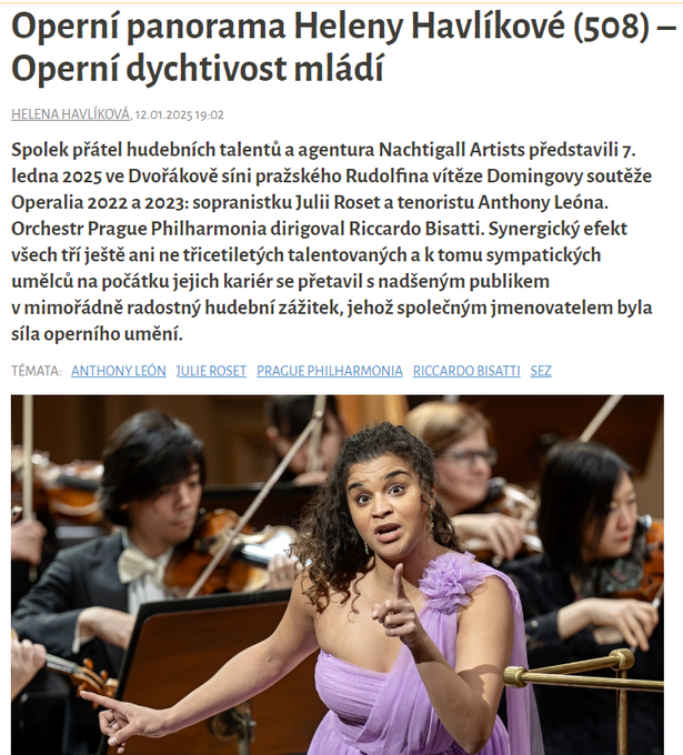 Tomáš Prouza (@prouzatomas) on Twitter photo Když si jdete poslechnout vítěze Operalie, očekáváte spoustu energie a radosti. Ale když <a href="/AlenaNachtigalo/">Alena Kunertová</a> k jako vždy výborné <a href="/praguephil/">Prague Philharmonia</a> přidá ještě 25-letého dirigenta Riccarda Bisattiho, je to neuvěřitelný zážitek. Díky, <a href="/Nachtigall_Art/">Nachtigall Artists</a>! operaplus.cz/operni-panoram… Když si jdete poslechnout vítěze Operalie, očekáváte spoustu energie a radosti. Ale když <a href="/AlenaNachtigalo/">Alena Kunertová</a> k jako vždy výborné <a href="/praguephil/">Prague Philharmonia</a> přidá ještě 25-letého dirigenta Riccarda Bisattiho, je to neuvěřitelný zážitek. Díky, <a href="/Nachtigall_Art/">Nachtigall Artists</a>! operaplus.cz/operni-panoram…