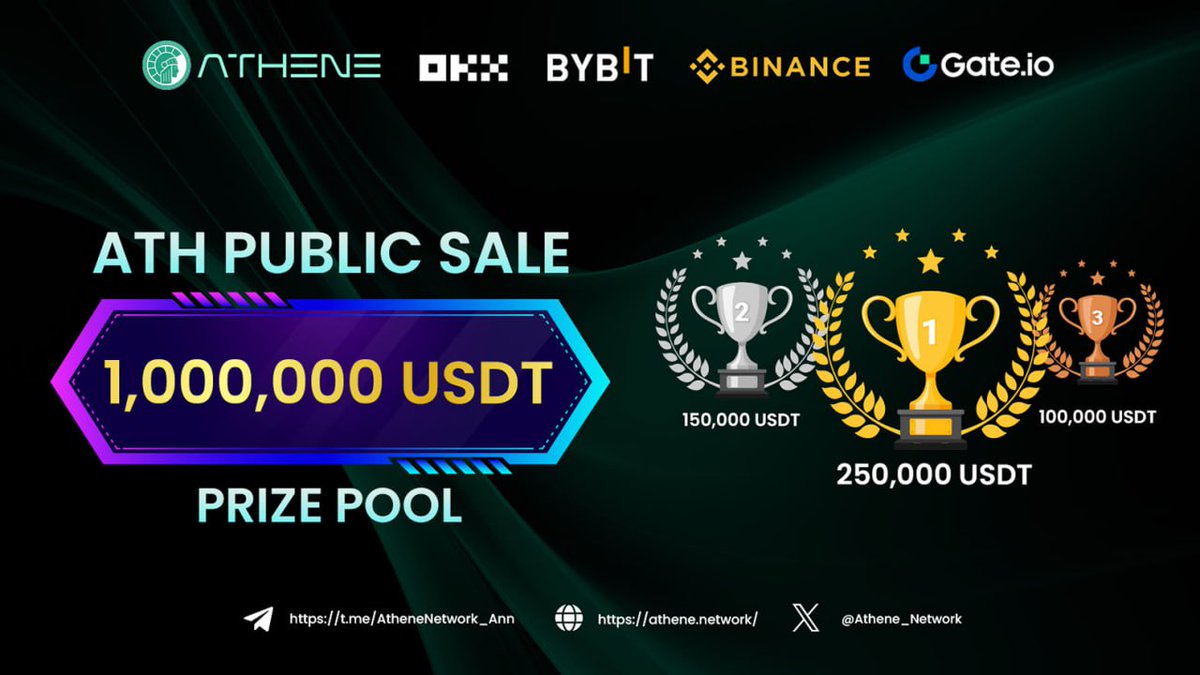 ATH Public Sale Round Officially Opened

📢 ATH Public Sale (public.athene.network) is here, bringing an incredible chance for everyone to grab their share of the action. 

🚨 Join the ATH Public Sale and earn USDT rewards - 7% for direct referrals and 5% for indirect
