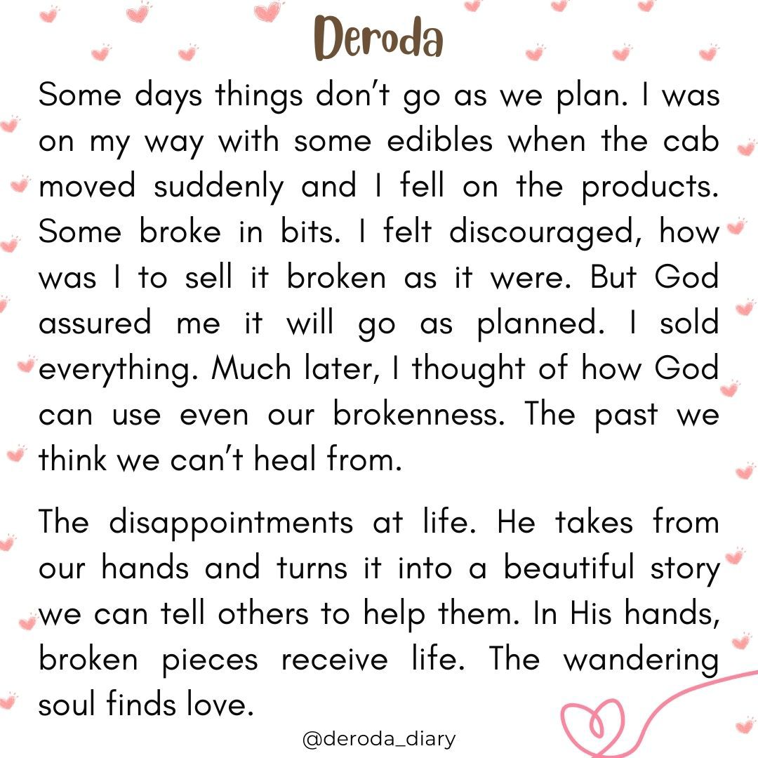 DerodaDiary's tweet image. In His hands, broken pieces receive life. The wandering soul finds love. 🤍🤍
#Derodadiary #Godcaresaboutyou #DebatePresidencial