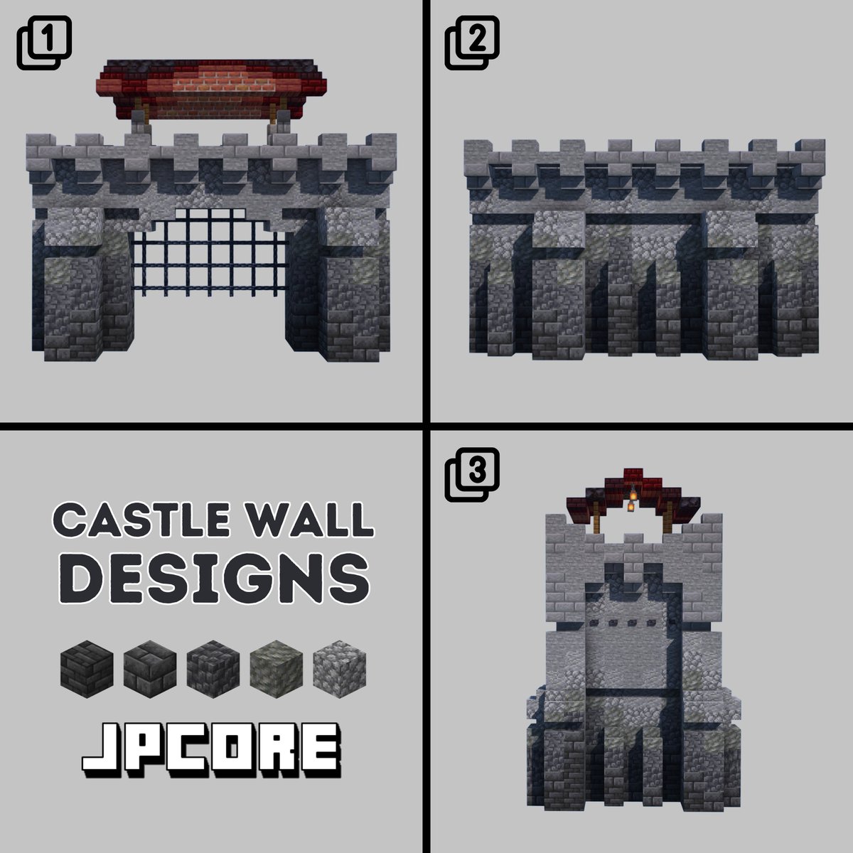 TheJPCore's tweet photo. Minecraft Castle wall designs

Now in a deepslate version!
#Minecraft #minecraftbuilds https://t.co/abxcyTo1k9