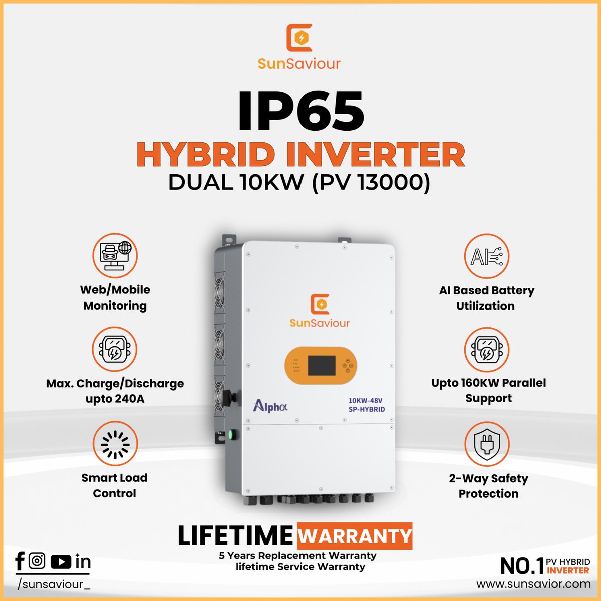 SunSavr's tweet photo. Alpha Hybrid Inverter 10KW, where power meets perfection! ⚡

#solarexperts #HarGharKaAsliPlayer #sunsaviour #sustainablefuture #sunsaviourinverter #greenwendenergy #solarenergy #goingsolar #greenfuture #cleanenergy #economical #solarpanels #SDGs #solar #solarpower https://t.co/u0EB1Abpgi