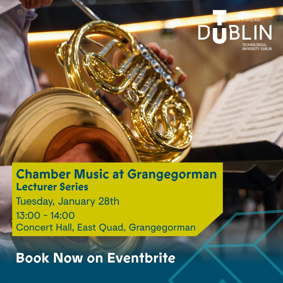 TUconservatoire's tweet photo. Join us for the opening concert of our 2025 Chamber Music at Grangegorman series! This colourful program will centre around the magnificent French horn.

🎫 €10 / €5 Concession
🔗 https://t.co/n2M04OxEDq

#chambermusic #grangegorman #tudublin https://t.co/FfjeIFFVoz