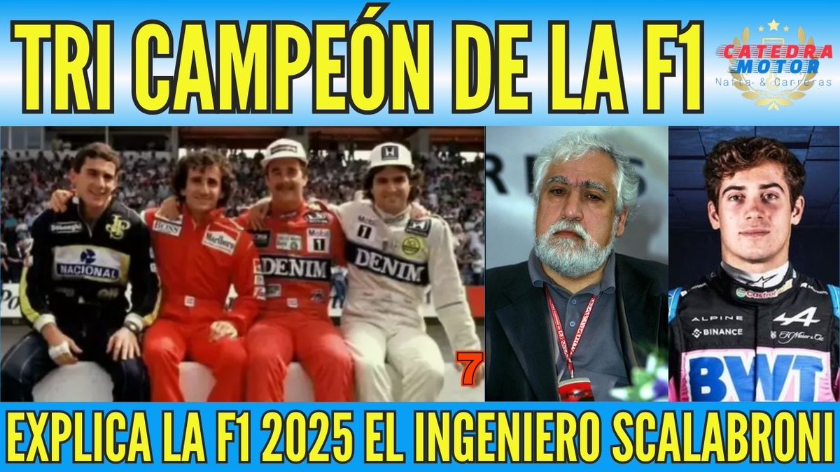 Una Clase Imperdible!
💗ING. SCALABRONI: TRI-CAMPEÓN #F1 🏆🏆🏆 Entrevistado en <a href="/catedramotor/">catedramotor</a>  
La #F1 #Colapinto #Alpine #Briatore #Scalabroni 
👇
youtube.com/live/GlbGKtyQI… 
<a href="/CarlosJGlez10/">Carlos Gonzalez</a> <a href="/F1_Profesor/">Martín Campos</a>