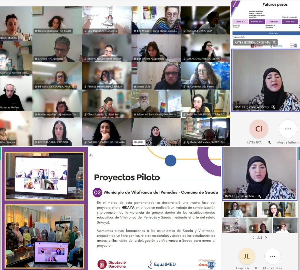 MarocImadel's tweet photo. 📝 #EqualMEDIII : séance de travail des municipalités de la province de Barcelone sur EqualMED III. L'équipe d'IMADEL a présenté le bilan des activités réalisées et l'état d'avancement des projets pilotes.
🔎 https://t.co/IkGCWPBKgx
#EqualMED #IMADEL #DIBA #Coopération https://t.co/cNfpLbIdkG