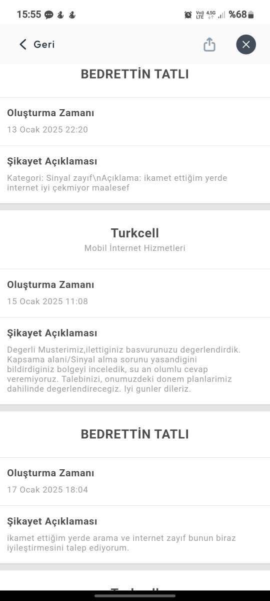 Her yıl, her dönem ve şebeke sorunları ile ilgili ne zaman bir talepte bulınsak hemen hazır cevabınız var! Neymiş çözüm cevabınız? Şu anda olumlu dönüş yapamıyoruz önümüzde ki dönem planlamamız dahilinde değerlendireceğiz! Haram olsun ne diyeyim <a href="/Turkcell/">TURKCELL</a> <a href="/TurkcellHizmet/">TURKCELL Müşteri Hiz</a>