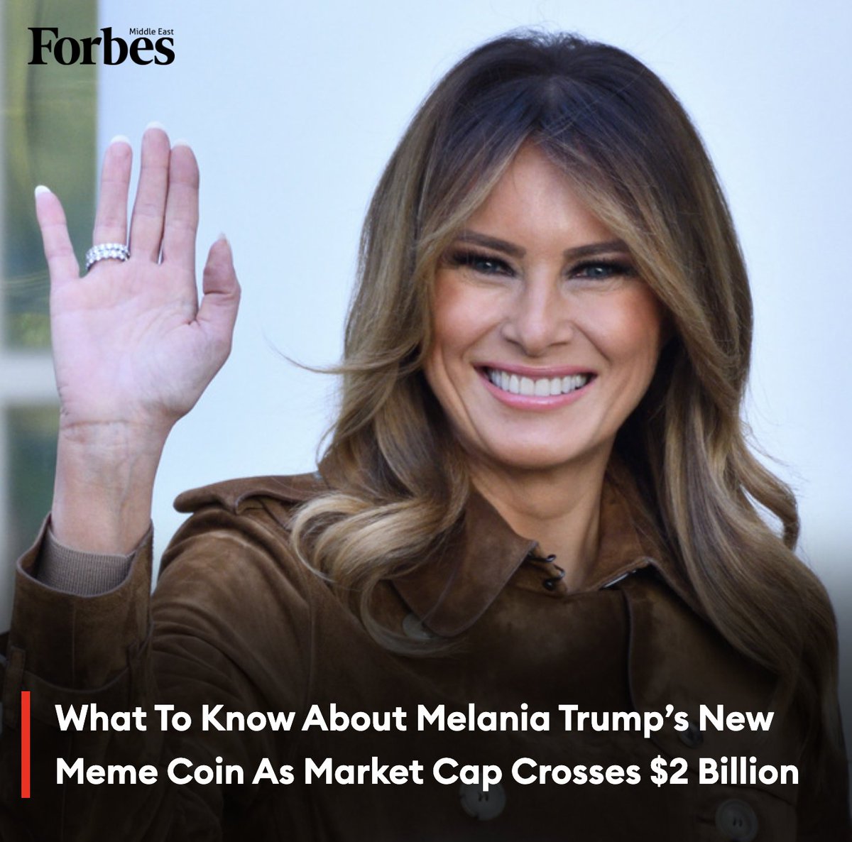 Incoming First Lady Melania Trump launched a meme coin, causing a sharp dip  in the price of a similar meme coin launched two days ago by her  husband—President-elect Donald Trump. #Forbes For