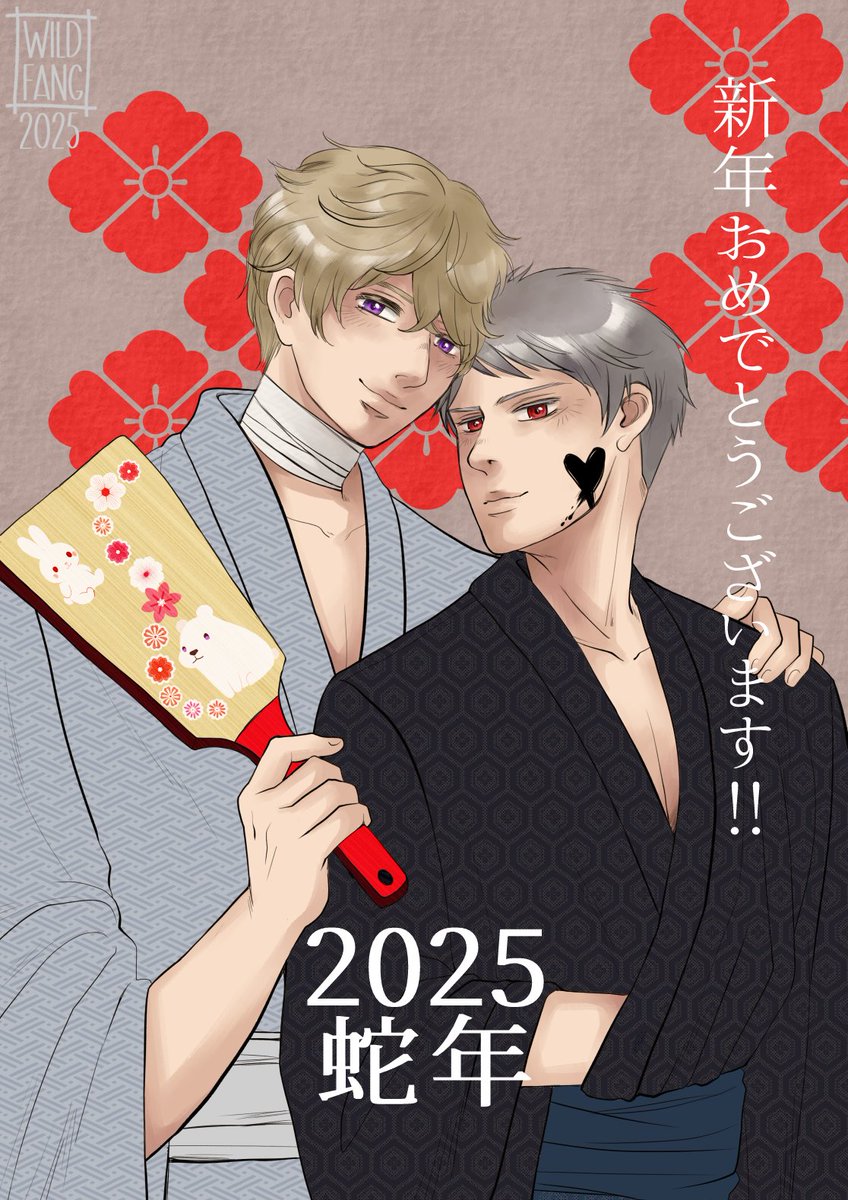 wildfang_art's tweet photo. 🐻💓🐰

Happy New Year of the 🐍, everyone! It's a bit late for a fanart like this, but I liked the motive so much that I kept on working on it anyway. I love how Ivan and Gilbert look in Yukata 💞

#イヴァギル  #露普 #ヘタリア #hetaliafanart #ユキウサギ #Snowbunny https://t.co/0kN8FK8oNd