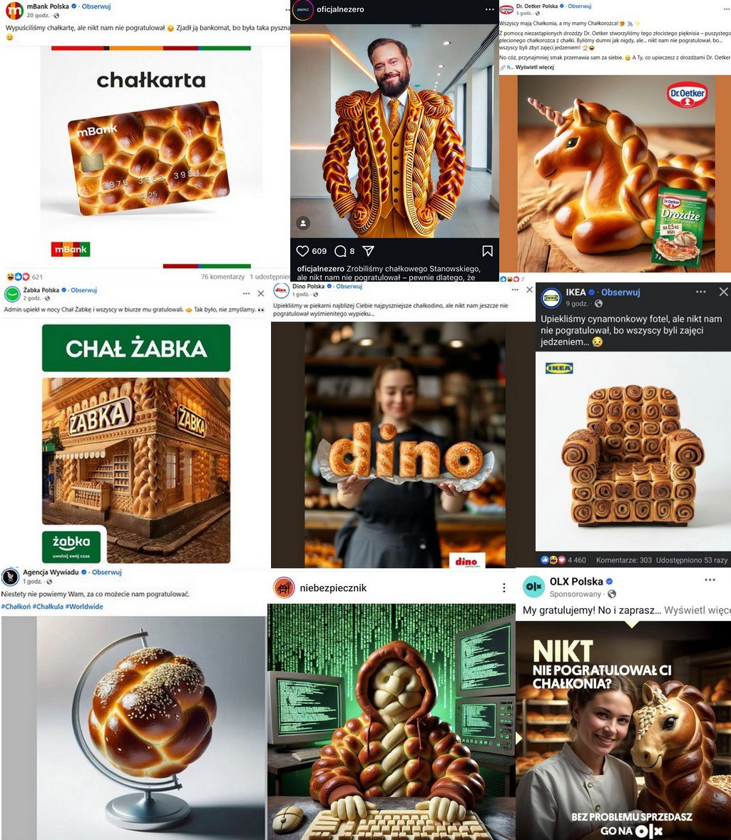 donald_PL_'s tweet image. O tym, jak zchałkowaliśmy polski internet, chociaż nie planowaliśmy
Chałkonia pewnie widział już każdy, chociaż może nie każdy pogratulował. Zaczęta przez nas akcja z początku miała być żartem, satyrą z zalewu Facebooka marnej jakości grafikami generowanymi przez AI, a…