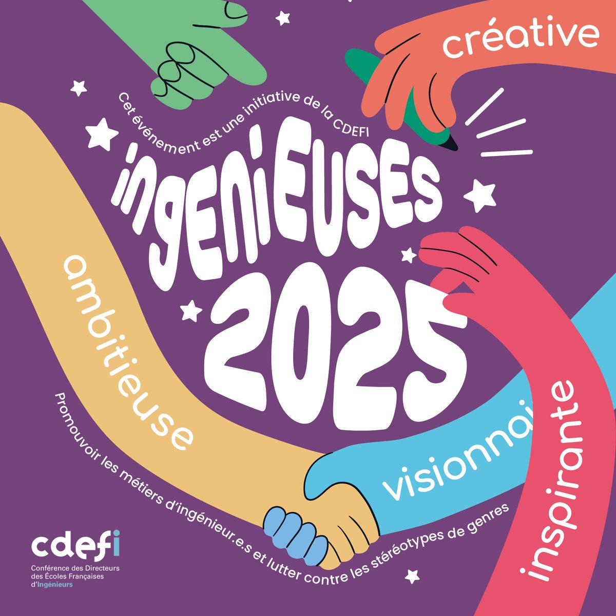 #Ingénieuses2025 

#Ingénieuses lance sa 15e édition pour valoriser la mixité dans les études et métiers d'ingénieur·e·s.
Écoles d’#ingénieur·e·s, femmes et élèves-ingénieures, partagez vos engagements pour inspirer les talents de demain.

Candidatures jusqu’au 8/03