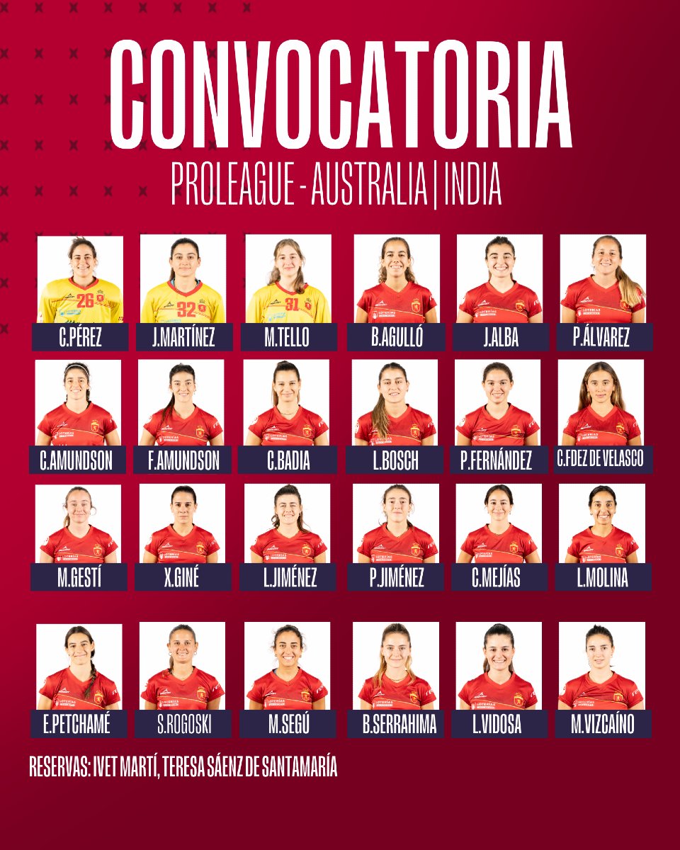 RFEH Hockey (@rfe_hockey) on Twitter photo 🔥Esta es la convocatoria de <a href="/carlosgcuenca/">Carlos Garcia Cuenca</a> para la ProLeague de Australia e India 🇦🇺🇮🇳
¡Vamos!
#RedSticks | #HockeyEspaña 🔥Esta es la convocatoria de <a href="/carlosgcuenca/">Carlos Garcia Cuenca</a> para la ProLeague de Australia e India 🇦🇺🇮🇳
¡Vamos!
#RedSticks | #HockeyEspaña