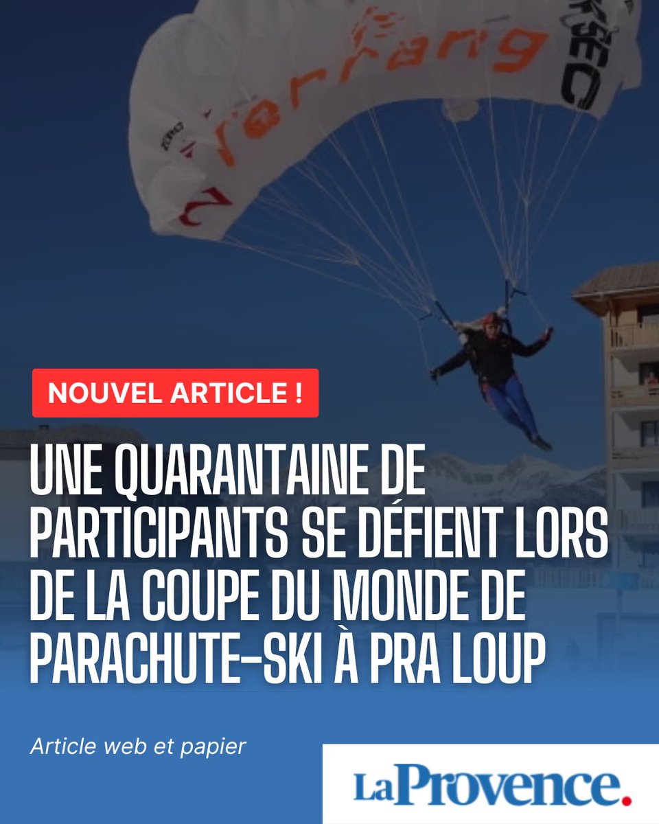 #Championnat 🥇| Coupe du Monde de Parachute-Ski 2025 #LIVE
Merci au média La Provence, qui a passé la journée complète du vendredi 17 janvier à nos côtés, entre  la station de Pra Loup et l'aérodrome de Barcelonnette, pour couvrir la compétition. <a href="/laprovence/">La Provence</a> <a href="/praloup/">bradley kendall</a>
