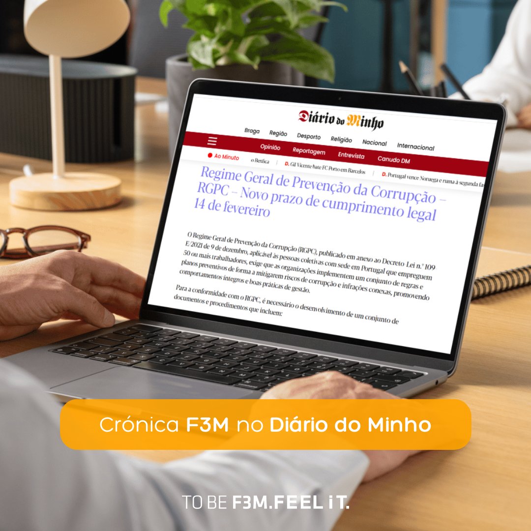 F3MSA's tweet photo. Prevenção da Corrupção: novo prazo para cumprimento legal termina a 14 de fevereiro
Este é o tema da mais recente crónica da F3M publicada no jornal Diário do Minho.
Interessado?
Leia o texto na íntegra, aqui: https://t.co/phBV2bbDbV https://t.co/zez3NIoxiU