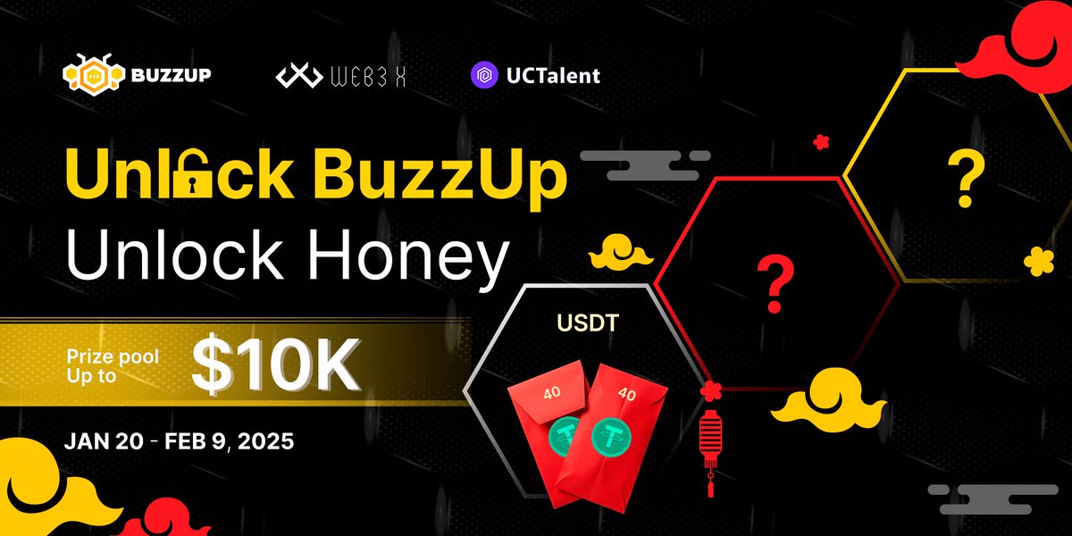Unlock BuzzUp - Unlock Lucky Money 🐝🧨

This Lunar New Year, BuzzUp brings you double the rewards when participating in the campaign Unlock BuzzUp - Unlock Honey. Start the year 2025 with exciting prizes such as lucky money of 40 USDT and rewards on BuzzUp app.

How to Unlock