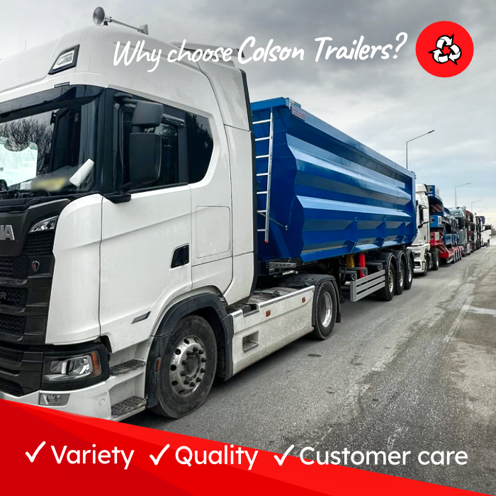 ColsonTrailers's tweet photo. Convoy’s rollin’ in🚛💨

Breaker one-nine, truckers! We’ve got shiny new trailer #convoy ready to hit the blacktop🛣️

Check out our 80yd³ Scrapbox, 75yd³ Scraplite, &amp; Low Loader lineup - gear down &amp; swing by while stocks last...

☎️ 01773 424 210   
📩 info@colsontrailers.co.uk https://t.co/K0SkWfuCRy