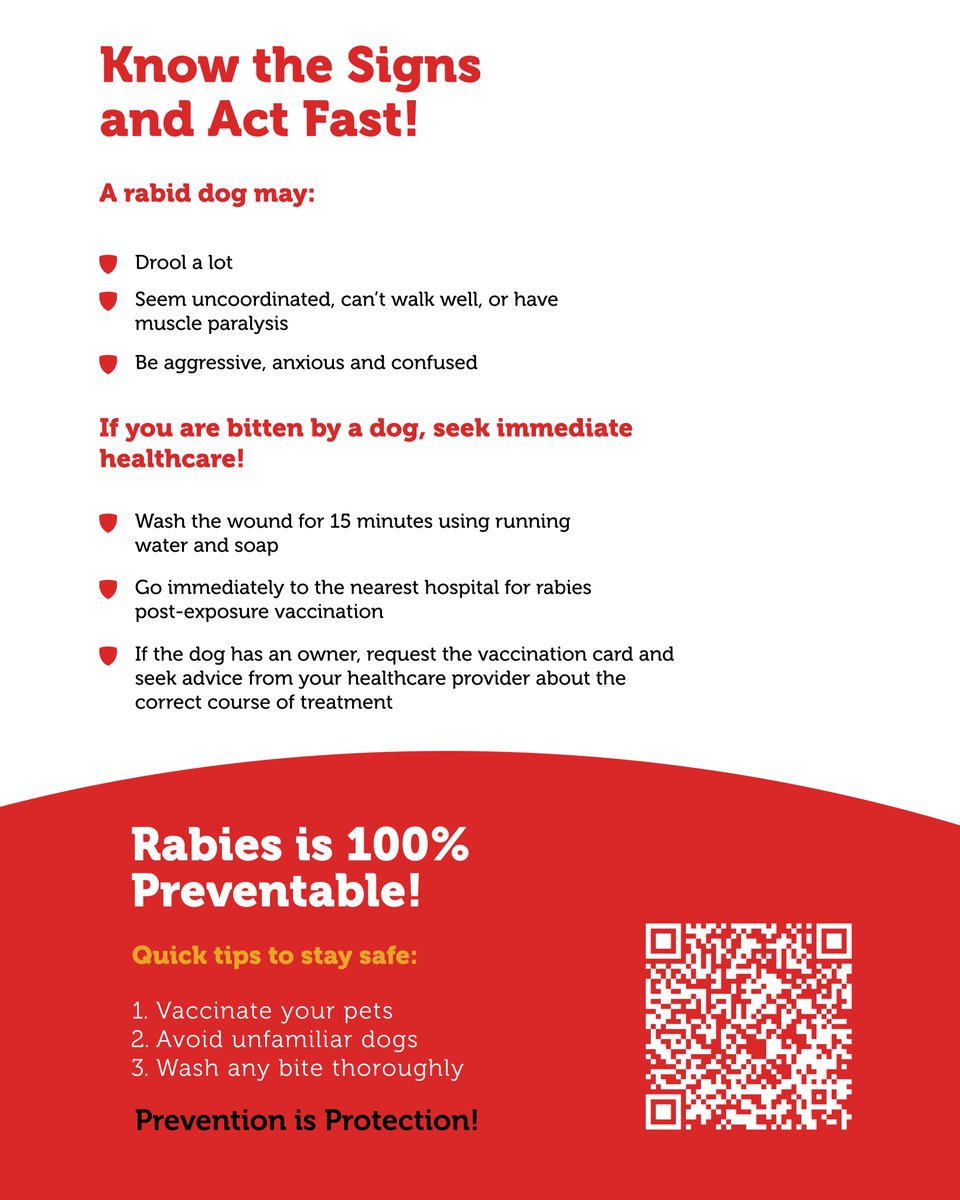 🐾 Rabies: A One Health Challenge We Can Solve Together! 🐾 

Did you know that rabies is a One Health problem? Dogs are responsible for 99% of human rabies cases, but with collaboration and awareness, we can end this threat. 

#RabiesAwareness #OneHealth #WAGRwanda #UGHE