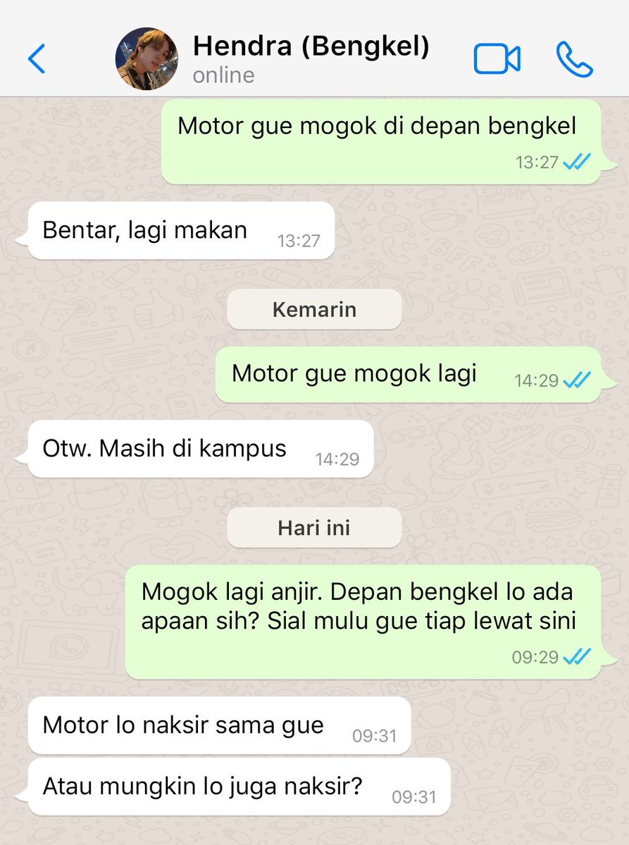 ;Bengkel Koh Hendra

——hendery au