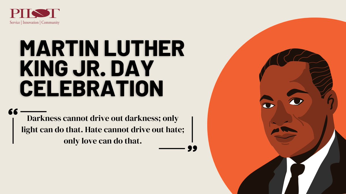 pilotcat's tweet photo. Today we commemorate the life and work of Dr. King, a prominent leader in the American civil rights movement. We take this time to reflect on the principles of racial equality and nonviolent social change espoused by Dr. King.
#pilotcat #community #MLKDay 🤝 https://t.co/vyxU88Gop7