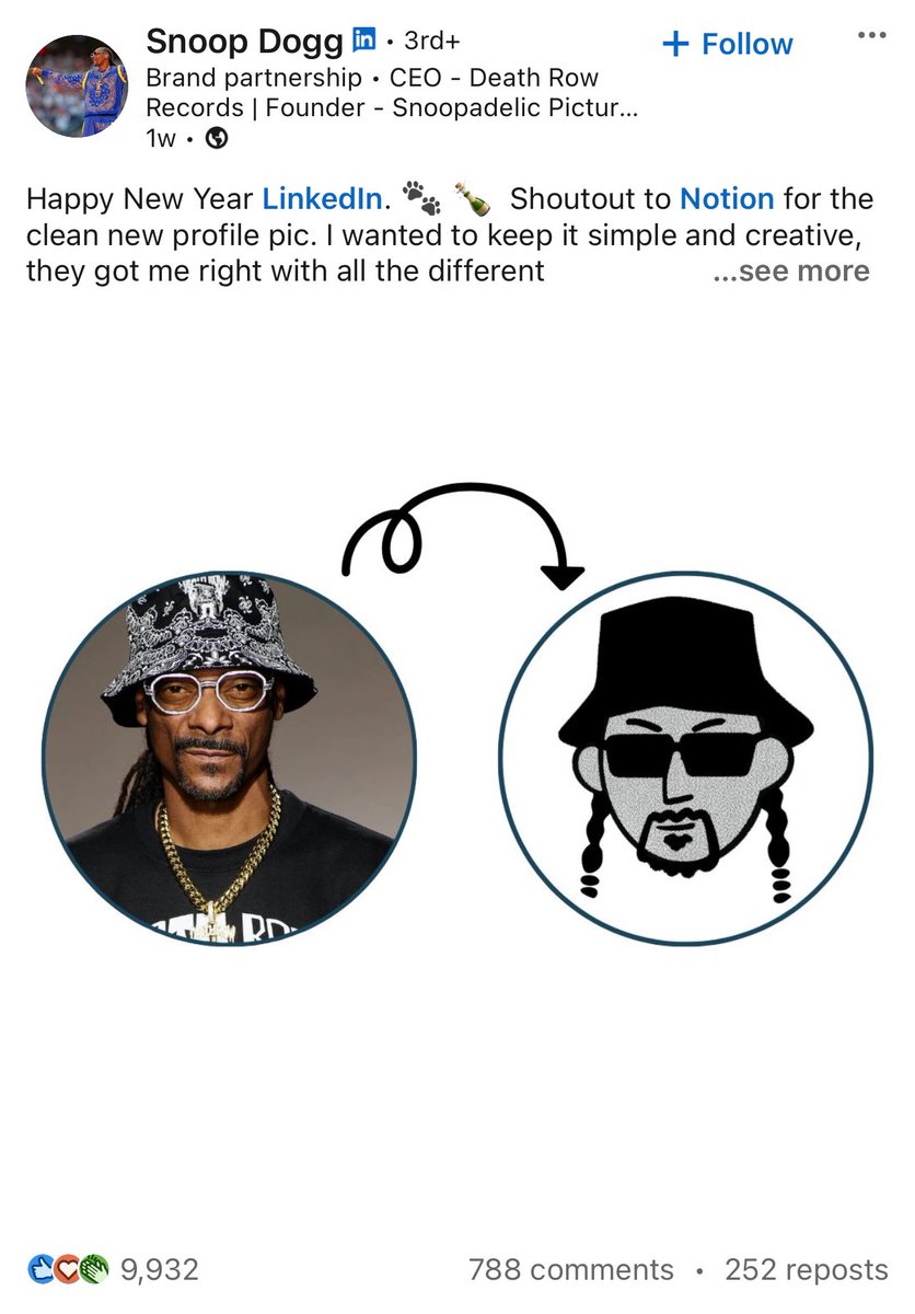 Gotta say, I think the market for Snoop Dogg is peaking…