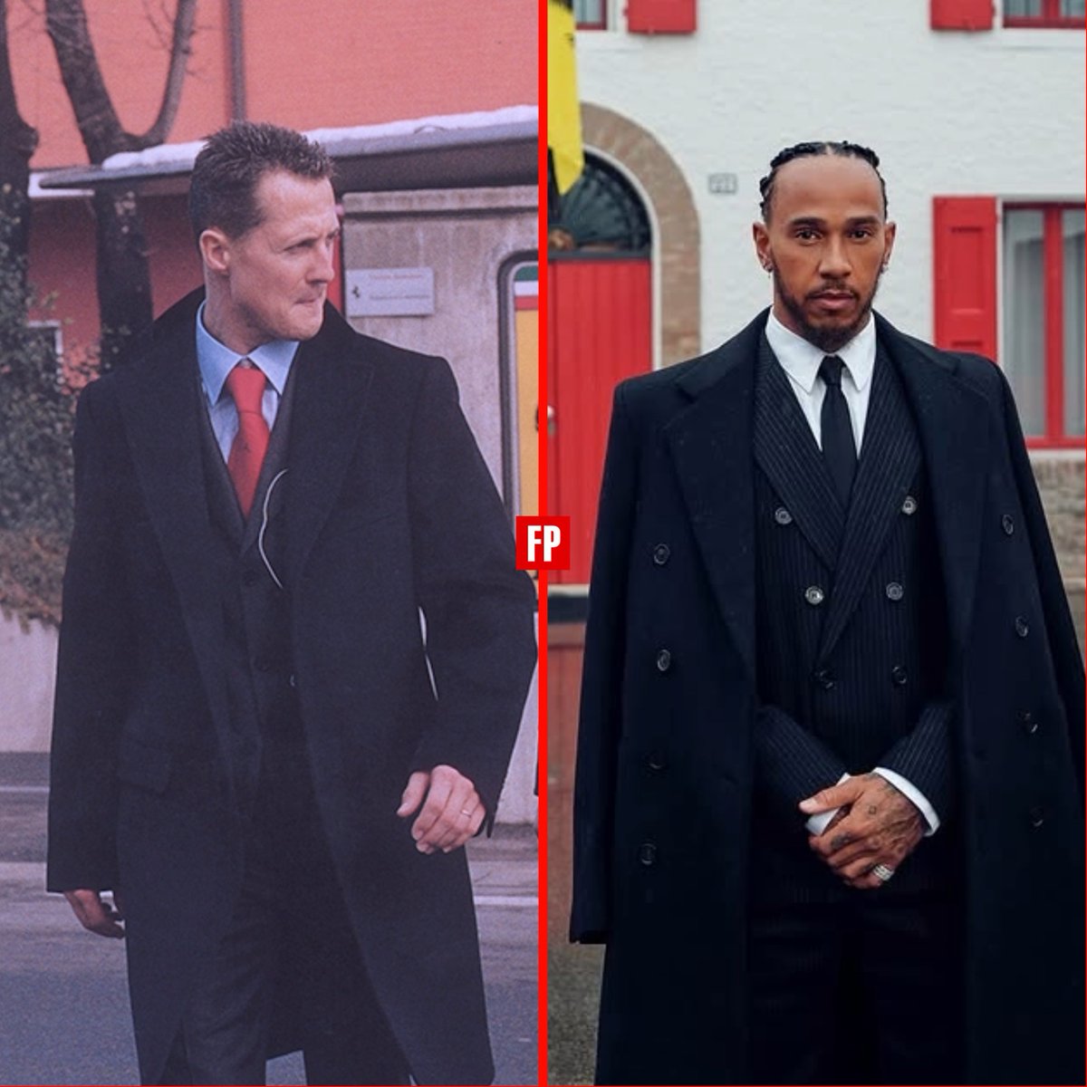 🔴 Michael Schumacher (1996) y Lewis Hamilton (2025) en su primer día en Fiorano como pilotos de Ferrari.

#F1