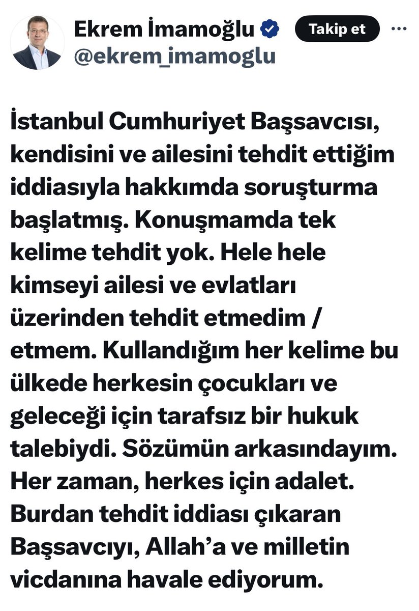 FiratKartOfc25's tweet photo. 📍 Haddini Bil Ekrem İmamoğlu

Eşkiya mısınız lannn

Savcıyı ve Ailesini alânen tehtid ediyor.!

- Zekeriya Öz #SONDAKİKA CHP Gençlik Kolları Başkanı Akın Gürlek Erdoğan Arıkan #deprem Özgür Özel Kahramanmaraş https://t.co/3050POLGnB