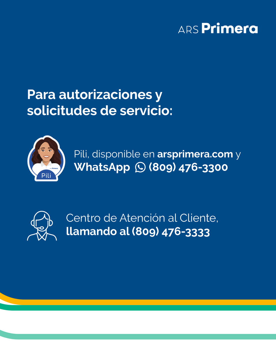 Por motivo del Día de la Virgen de la Altagracia, nuestras sucursales no estarán laborando este martes 21 de enero. Te invitamos a gestionar todos tus servicios, sin desplazarte, desde:

🙋🏻‍♀️ #Pili: Tu asistente virtual, desde arsprimera.com o WhatsApp 809-476-3300
