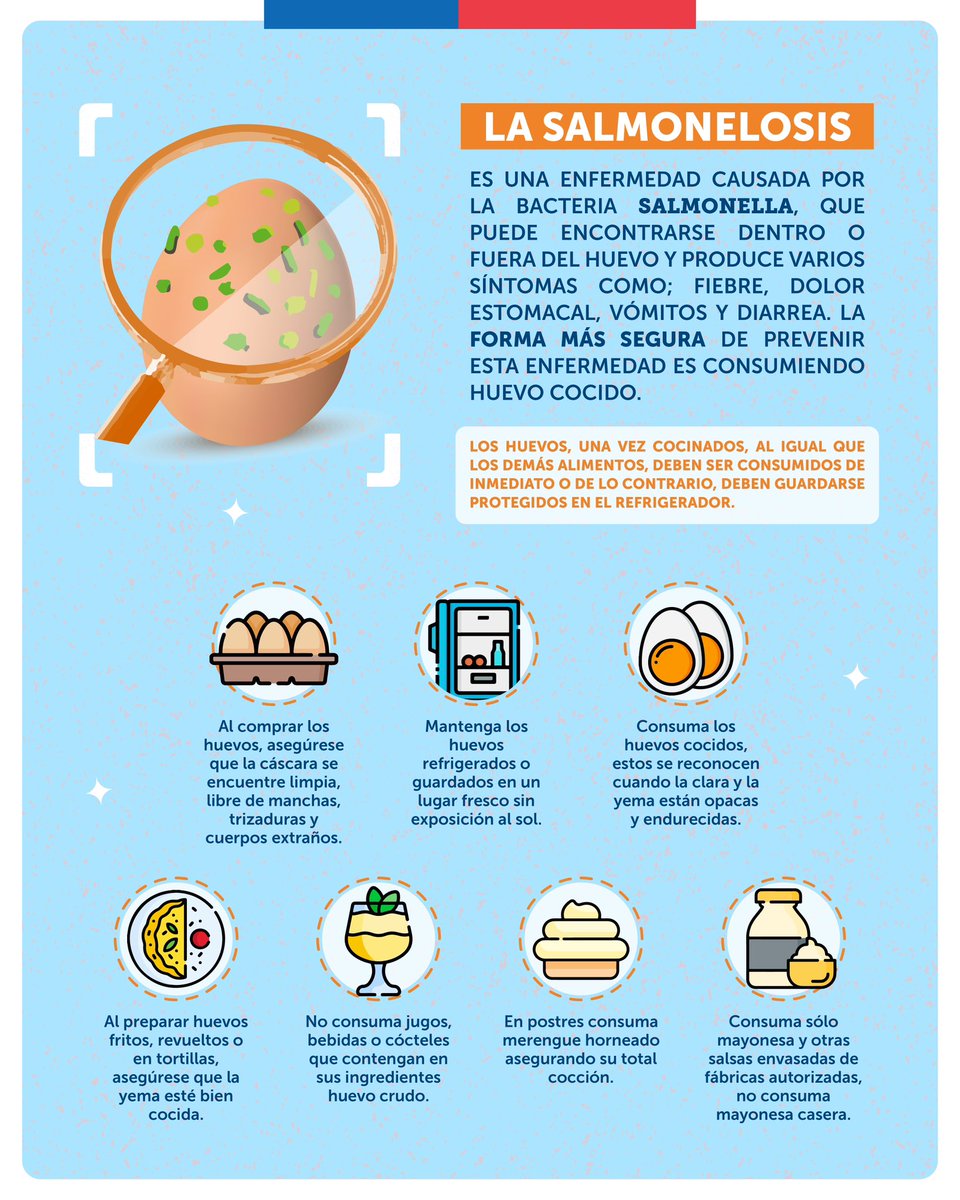 🥚¿Sabes que medidas tomar respecto al consumo y almacenamiento de huevos para prevenir la salmonelosis? En la segunda lámina te lo contamos👉

Sigue estas simples recomendaciones y evita esta enfermedad. 

Juntos, cuidamos la salud de #Tarapacá.

#Iquique #AltoHospicio