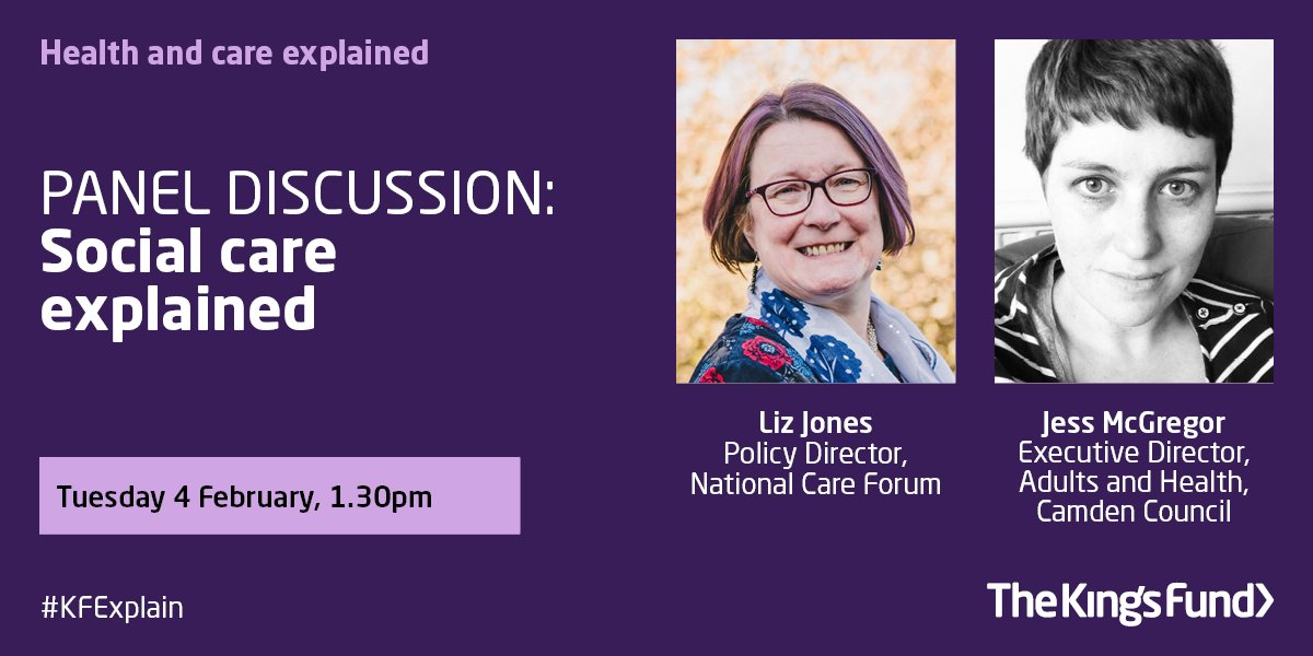 TheKingsFund's tweet image. For our session on social care at our #KFExplain event, @blimeysimon will be joined by @NCF_Liz &amp;amp; @jessmcparrott. They&apos;ll be help you to gain an understanding of the structure of the adult social care system &amp;amp; what reform could look like. Book your place! kingsfund.org.uk/events/health-…