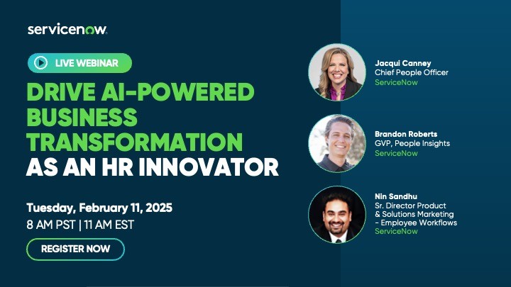 Feb 11th, join us for a live webinar sharing how HR innovators are using AI to make smarter talent decisions, speed up content creation and communications, provide better, faster support for employees, and more. 
spr.ly/6013aU0rF