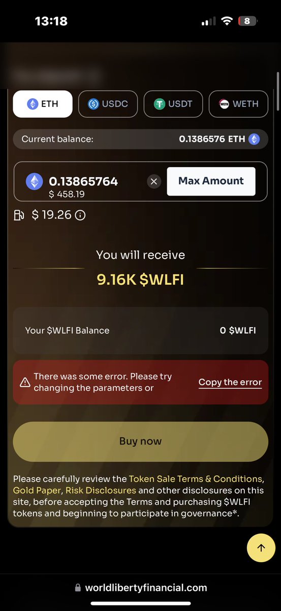 cryptoghostxx's tweet photo. can someone help me? it won't let me buy even if I have money in my wallet, it gives me an error. https://t.co/msBKq7pdnQ