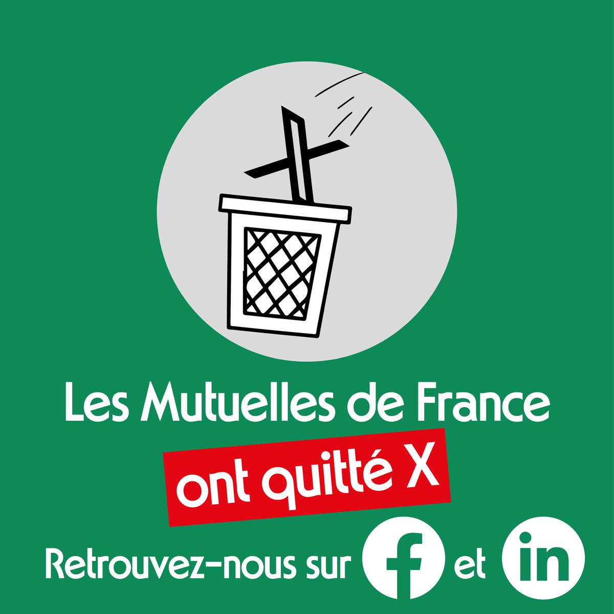 Nous quittons X. Retrouvez-nous sur #Facebook et #Linkedin. 
Vous aussi, participez à ce départ collectif ➡️ helloquittex.com
