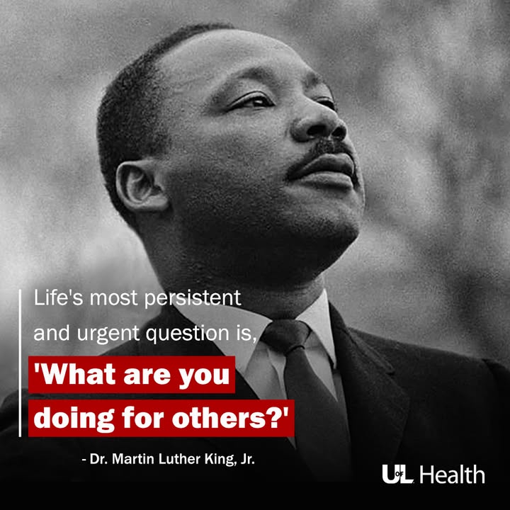 Today we honor the life and legacy of Dr. Martin Luther King, Jr.

Take a moment to reflect on King’s teachings and his commitments to pursuing social justice and improving the lives of others. Ask yourself, "What am I doing for others?"

#PowerofU | #MLKDay