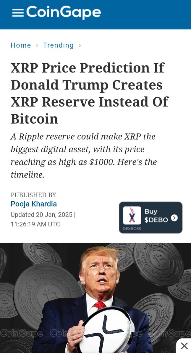 mrnguyen007's tweet photo. 🚨 🚨 🚨 🚨:

XRP Price Prediction If Donald Trump Creates XRP Reserve Instead Of Bitcoin. 🪙 💰 

#XRP #RLUSD #XRPETF 💎 💎 💎 💎 💎 💎 💎 💎 💎 💎 https://t.co/Xy7ltyUpRJ