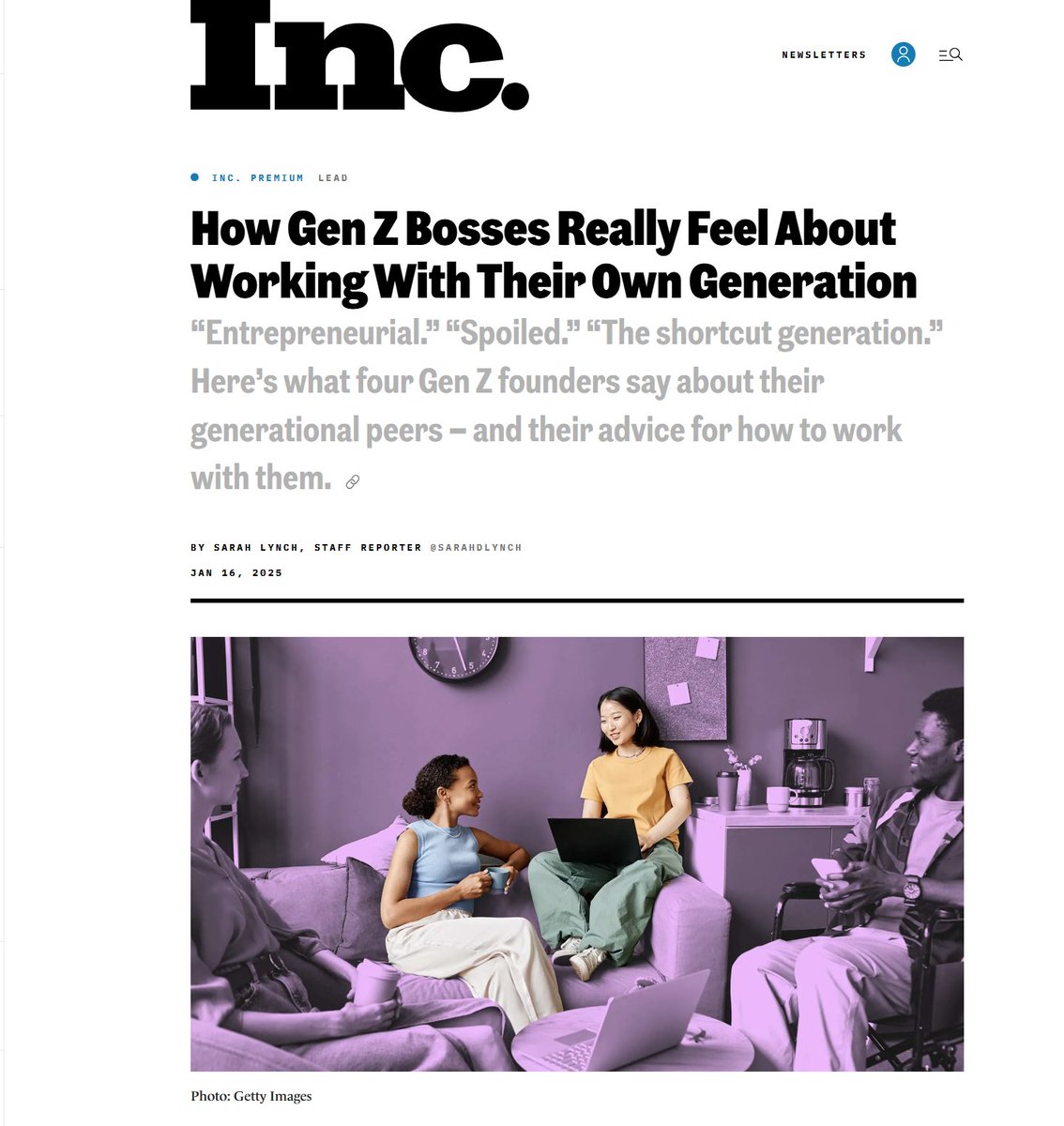 dealzman_'s tweet photo. Gave an interview to Inc magazine last week about Gen Z's in the workplace 

Lmk your thoughts https://t.co/P0zCVsuzCU