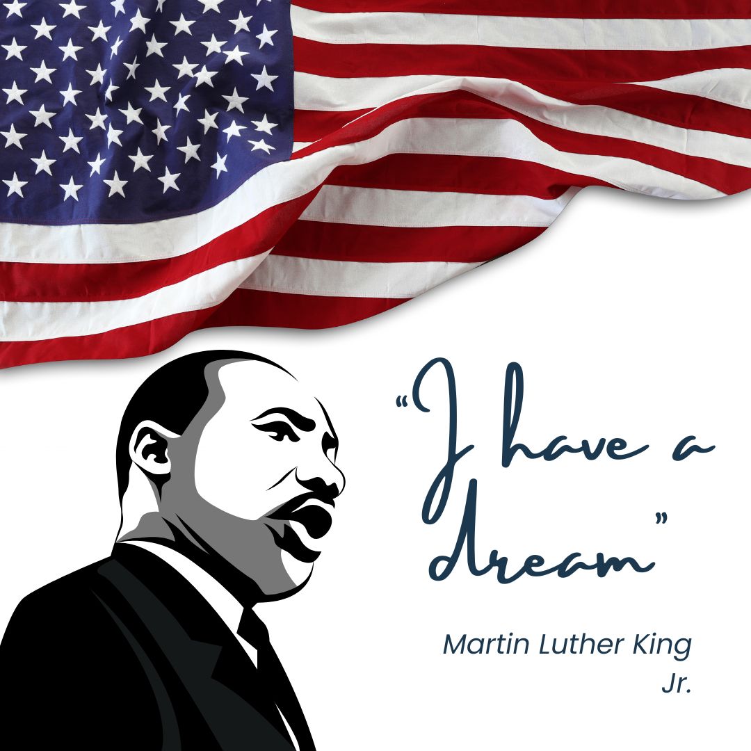 Happy Martin Luther King Jr. Day! Today, we honor Dr. King’s legacy and his dream of justice, equality, and freedom for all. Let’s continue working toward a future where his dream becomes reality.