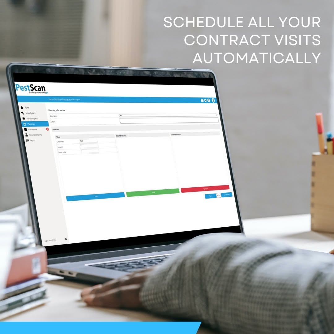 PestFinance's tweet photo. With PestScan, you plan all your appointments for 2025 with the extensive planning module.

You easily schedule all appointments ahead for all your contracts, according to the contract agreements you have made with your customer. 
#pestscan #pestcontrolsoftware #pestmanagement https://t.co/JX2GLCtk8o