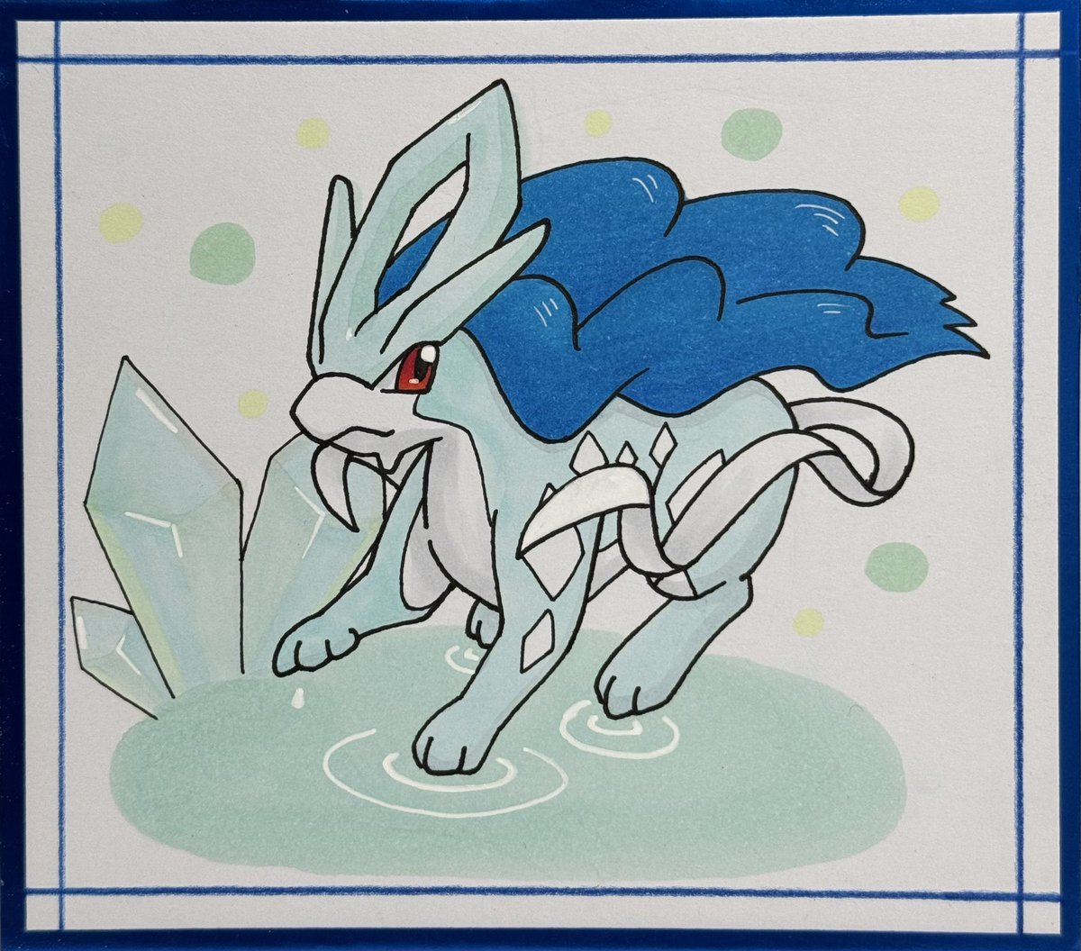 スイクン 色違い🩵

 #うさ吉郎イラスト