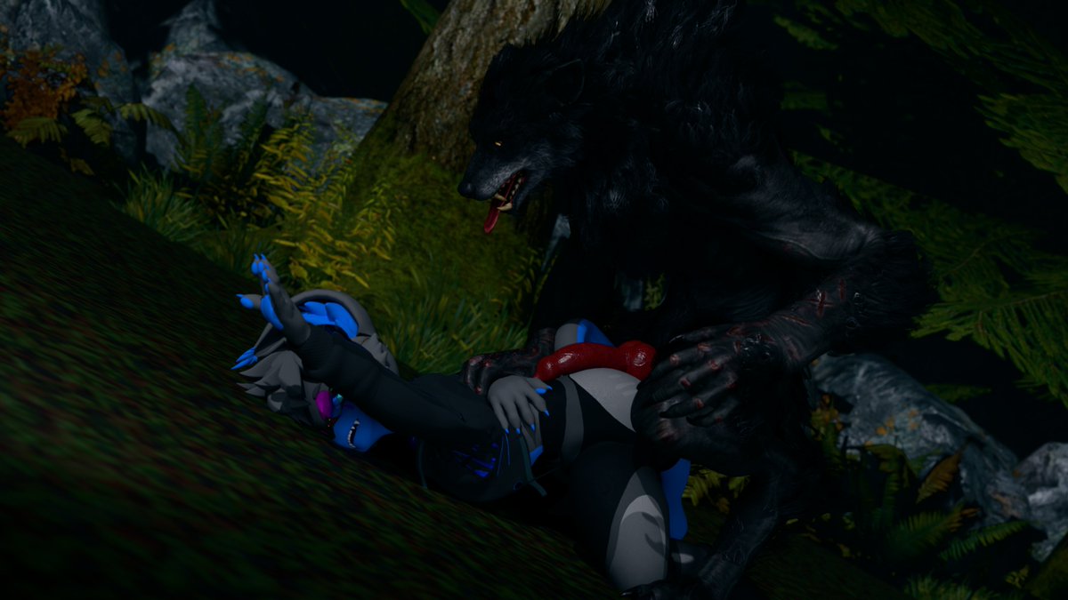 BenjiwolfblueAD's tweet photo. I think this night walk will be more eventful than I thought~
Credits:
Werewolf: @Rekin3D 
Flopkin: Flare https://t.co/7FiYD7w5vB