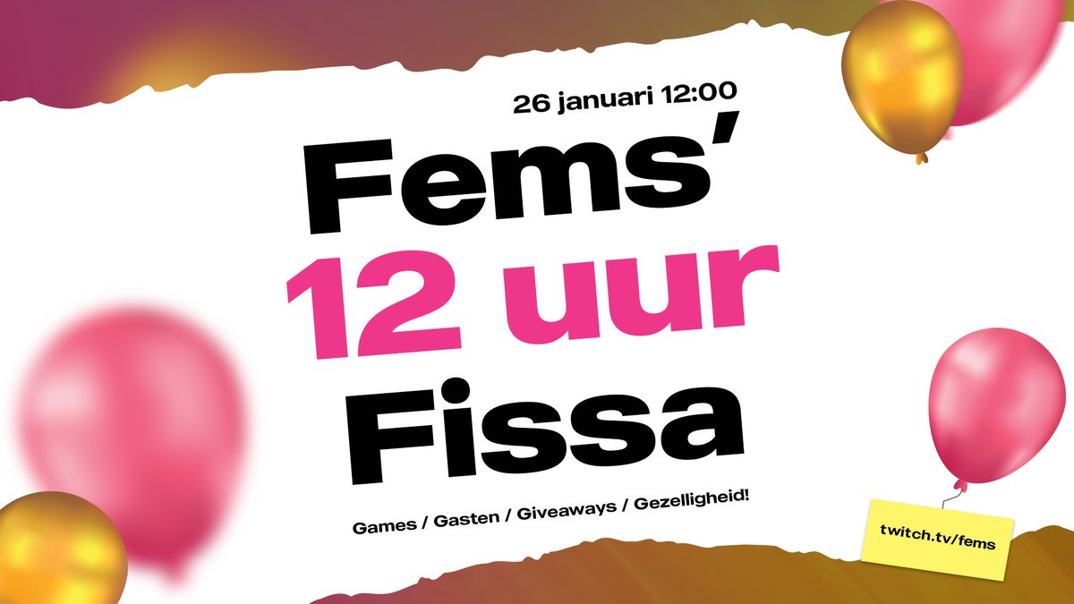 Zondag wordt ik 29 en ga ik voor het eerst in m'n leven een 12 uur stream doen! ❤️ De planning wordt later deze week bekend gemaakt, maar het wordt een super leuke dag! 🎉🥳