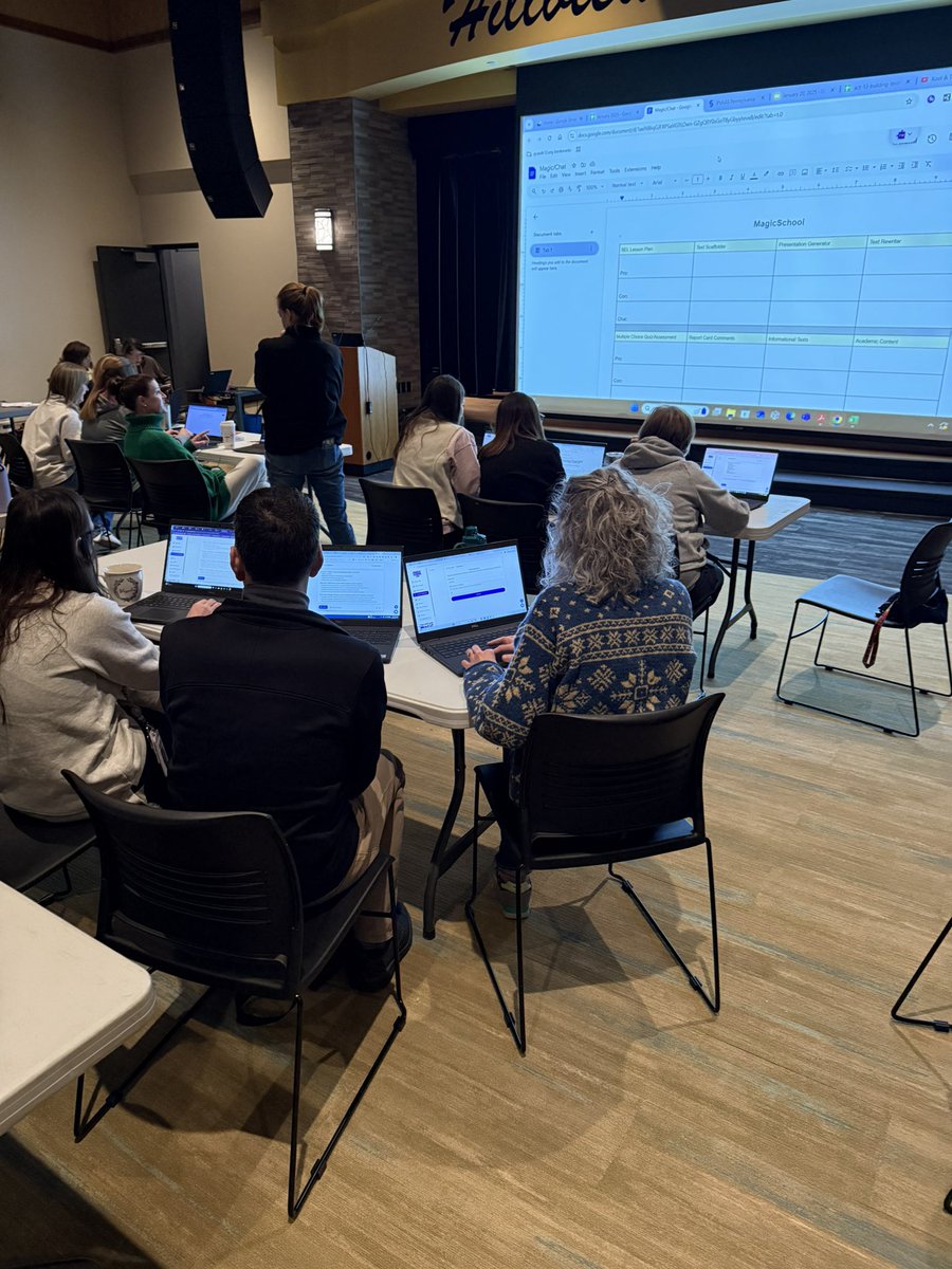 JoshuaJWeaver's tweet image. Exploring the us of AI @GCASDK12 this morning.   Our elementary staff is hard at work in an effort to use AI tools to multiply their efforts and make our work more efficient.  #GCASDproud #workingsmart