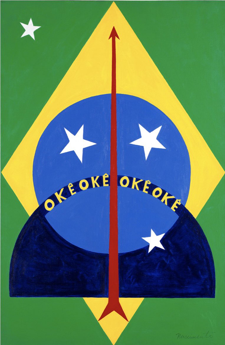 renatasouzario's tweet photo. “Na Bahia é São Jorge
No Rio, São Sebastião
Oxóssi é quem manda
Na banda do meu coração”

Okê Oxóssi de Abdias Nascimento ✊🏾 https://t.co/5PA2buhewf