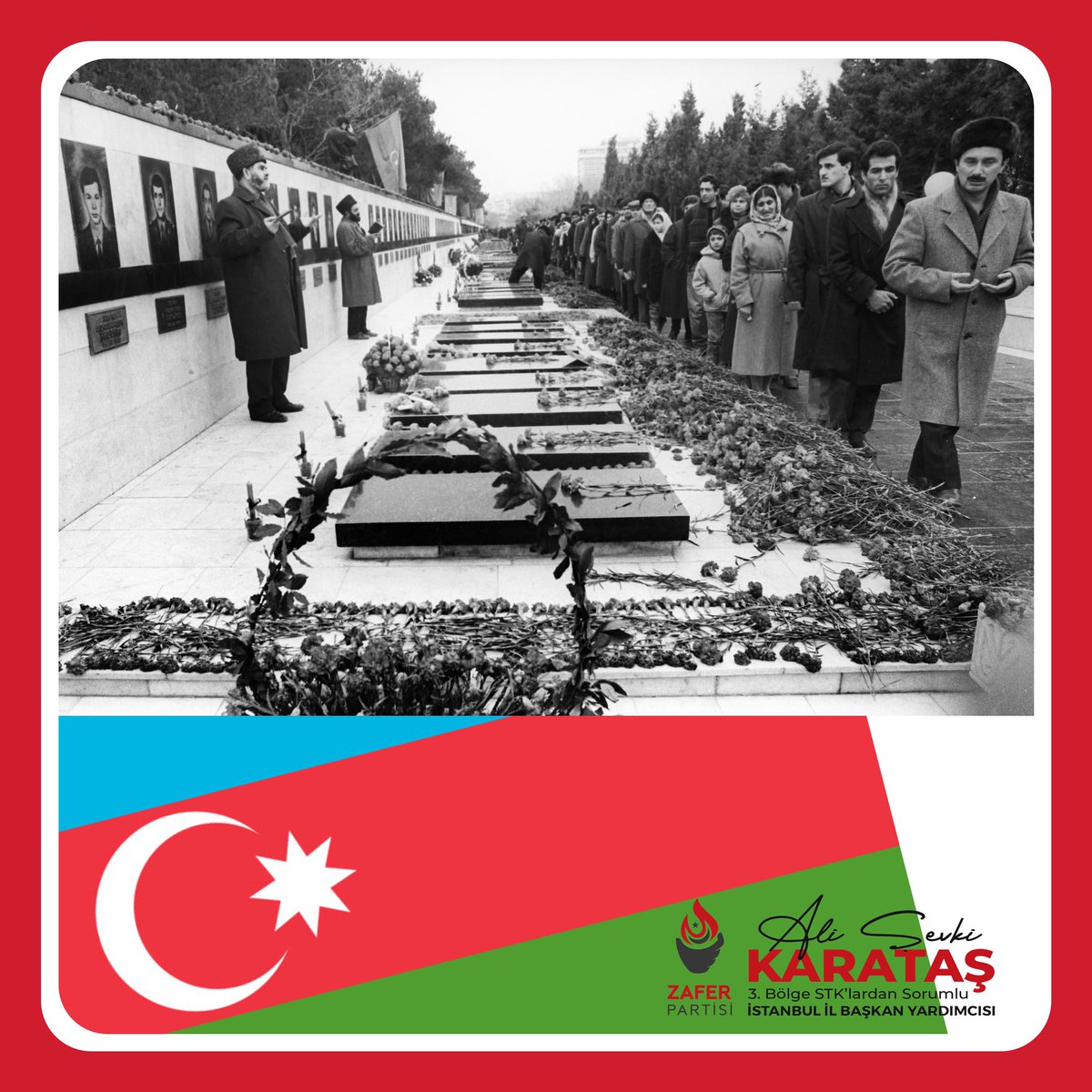 alisevkikaratas's tweet photo. Soydaşımız Azerbaycan'da 1990 yılının Ocağında,  Sovyetler Birliği ve Ermenilerin  sivilleri katlettiği "20 Ocak Katliamı"nın acı hatırasına... Rahmet ve Dualarla...

#Azerbaijan #yanvar #bakü #20Ocak1990 #zaferpartisi https://t.co/kxoooHhB0i