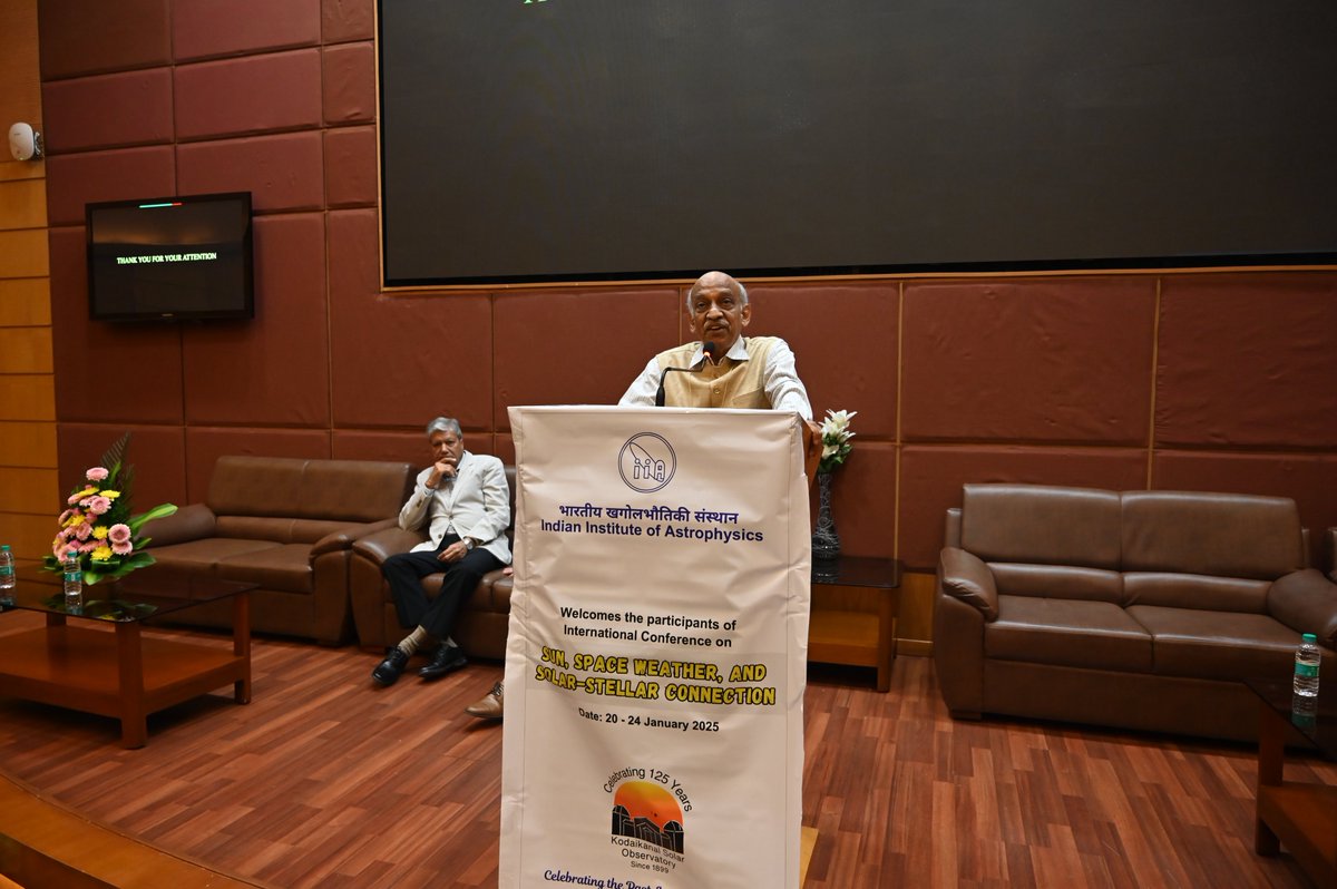 IIABengaluru's tweet photo. We welcome participants of the "Sun, Space Weather &amp; Solar-Stellar Connection" Conference from 20-24 Jan. 
DST Secretary @karandi65, AS Kiran Kumar @ISRO, J. Leibacher &amp; others ... 1/n

@IndiaDST @DrJitendraSingh @karandi65 @PrinSciAdvGoI @fiddlingstars @Indus_SolPhy #KSO125 https://t.co/PPvYewYvA1